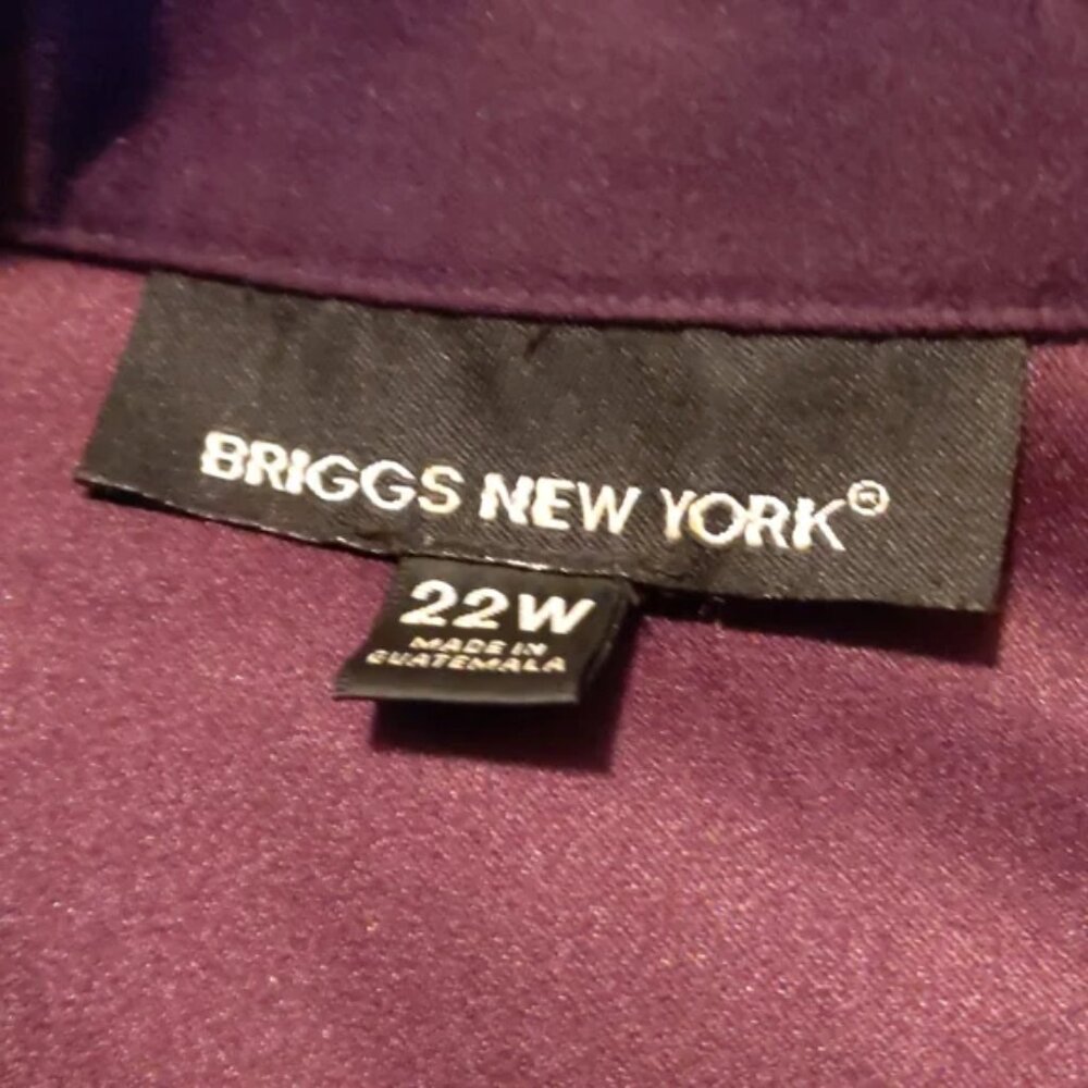 Briggs New York Zip Front Jacket size 22W purple - Picture 4 of 6